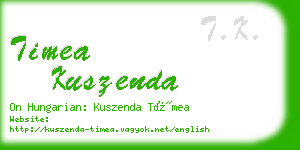 timea kuszenda business card